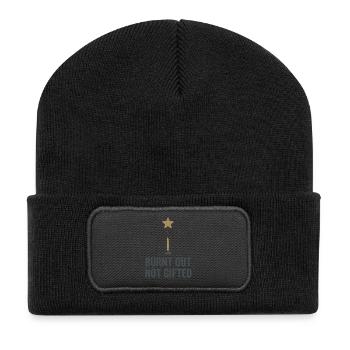 Diplômé très doué en burn-out avec des résultats scolaires - Beanie recyclé à patch - noir - Devant