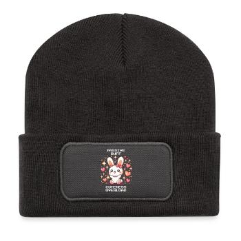 Cuteness Overload | Bunny - Recycelte Patch Beanie - Dunkelgrau - Vorne