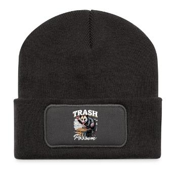 Funny Opossum - Recycelte Patch Beanie - Dunkelgrau - Vorne