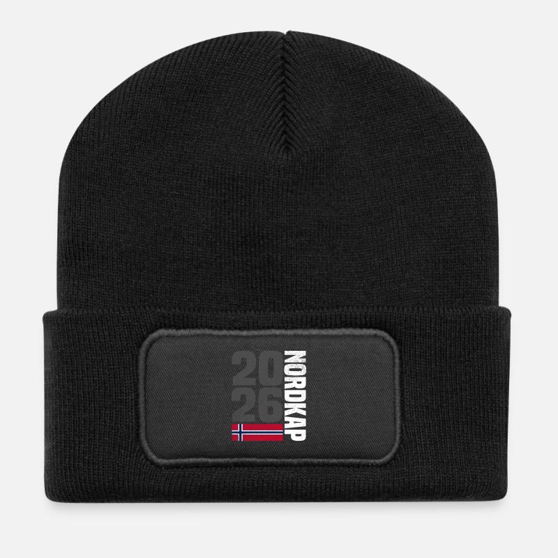 Norvège Cap-Nord 2026 - Beanie recyclé à patch - noir