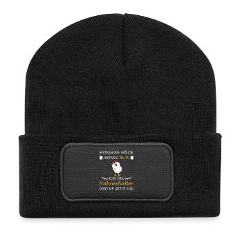 poulet poulets fermier fermier poulailler poule - Beanie recyclé à patch - noir - Devant