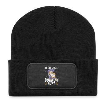 Vacances à la mer du Nord PAS DE TEMPS BORKUM APPELLE DES CHOSES DRÔLES - Beanie recyclé à patch - noir - Devant