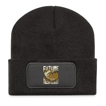 Fossilherz Paläontologie Motiv - Recycelte Patch Beanie - Dunkelgrau - Vorne