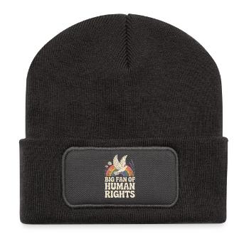 Großer Fan Der Menschenrechte Soziale - Recycelte Patch Beanie - Dunkelgrau - Vorne