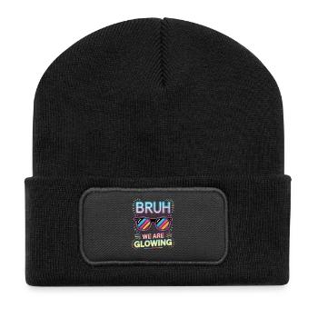 Bruh We Are Glowing Retro Sunglasses - Recycled Patch Beanie - black - Front