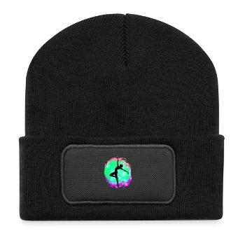Tänzerin Silhouette Neon-Splash - Recycelte Patch Beanie - Schwarz - Vorne