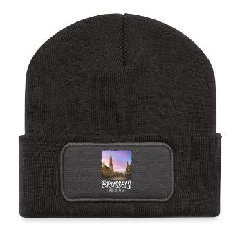 Bruxelles, Belgique - Beanie recyclé à patch - charbon - Devant