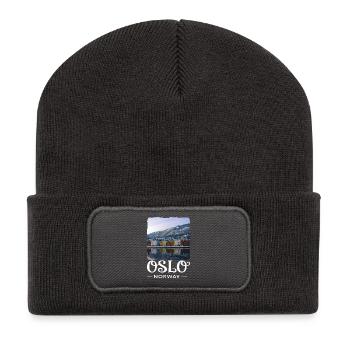 Oslo Norwegen - Recycelte Patch Beanie - Dunkelgrau - Vorne
