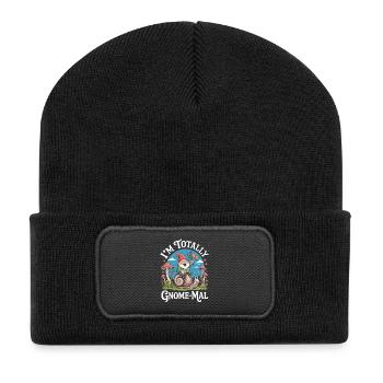  Ich Bin Total Gnome-Mal: Witziger Gartenzwerg mit - Recycelte Patch Beanie - Schwarz - Vorne