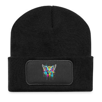 URBAN ANGEL WINGS SPLASH Graffiti Art - Recycled Patch Beanie - black - Front