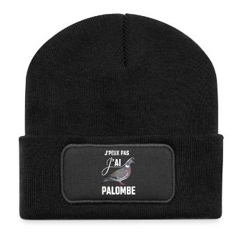I Can't I Have Pigeon Humor Hunter Gift - Recycled Patch Beanie - black - Front