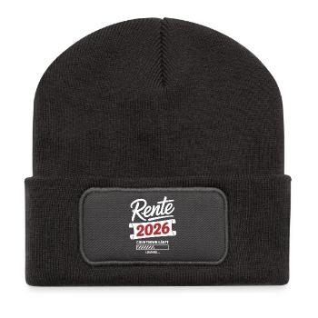 Rente 2026 Countdown Läuft - Recycelte Patch Beanie - Dunkelgrau - Vorne