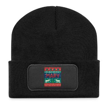 Festive Name Mary Ugly Chrismas Style, Xmas  - Recycled Patch Beanie - black - Front