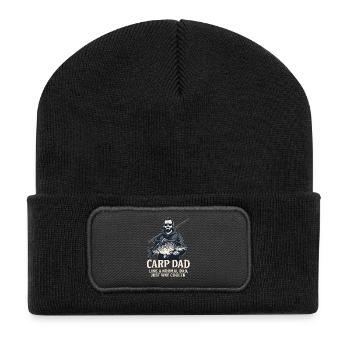 Carp dad just much cooler - Recycled Patch Beanie - black - Front