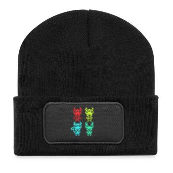 Santa Claus Reindeer Christmas - Recycled Patch Beanie - black - Front