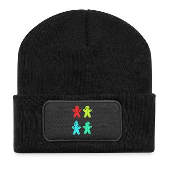 Noël en pain d’épices du Père Noël - Beanie recyclé à patch - noir - Devant