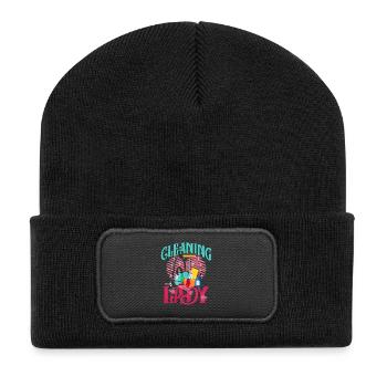 Cleaning Heroine Retro Motif Cleaning - Recycled Patch Beanie - black - Front