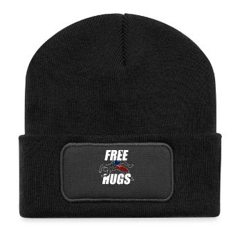 Câlins gratuits Lutteur de catch drôle - Beanie recyclé à patch - noir - Devant