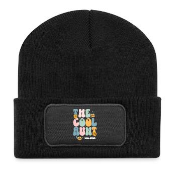 Die coole Tante Est 2026 - Recycelte Patch Beanie - Schwarz - Vorne