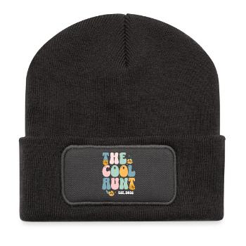 Die coole Tante Est 2026 - Recycelte Patch Beanie - Dunkelgrau - Vorne