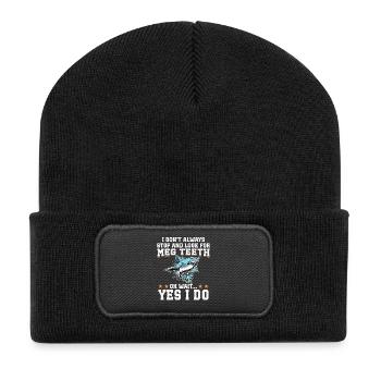 Megalodon-Haizähne sammeln Megalodon - Recycelte Patch Beanie - Schwarz - Vorne