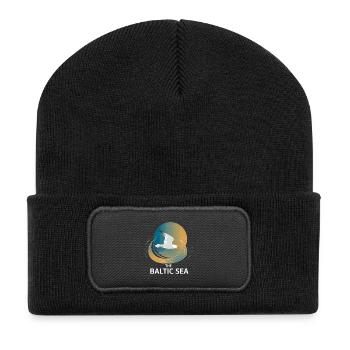 La mer Baltique, mer Baltique, mouette, côte, vagues, nature - Beanie recyclé à patch - noir - Devant