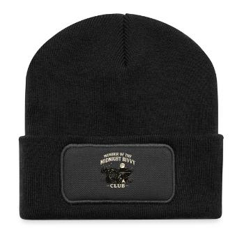 Mitglied des Midnight Bivvy Club - Outdoor - Recycelte Patch Beanie - Schwarz - Vorne