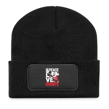 Paix Amour Donnez de Sang Don de Sang Don de Sang - Beanie recyclé à patch - noir - Devant