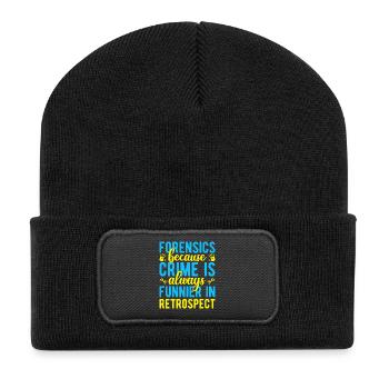 Criminalité majeure en sciences médico-légales est plus drôle - Beanie recyclé à patch - noir - Devant