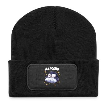 Penguin Pajama T-Pyjama Drôle pour paresseux - Beanie recyclé à patch - noir - Devant