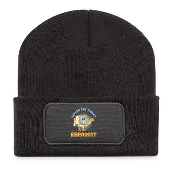 IT Support SCHON EIN TICKET ERFASST Lustig - Recycelte Patch Beanie - Dunkelgrau - Vorne