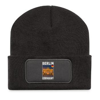 Berlin Brandenburger Tor - Recycelte Patch Beanie - Dunkelgrau - Vorne