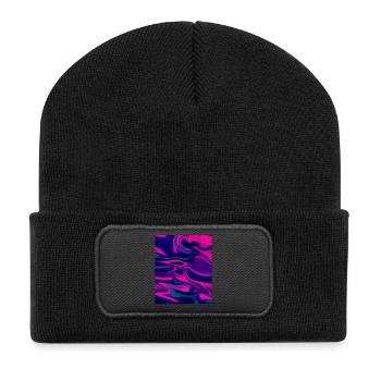 Holographic Flow - Édition Bleu Foncé Violet - Beanie recyclé à patch - noir - Devant
