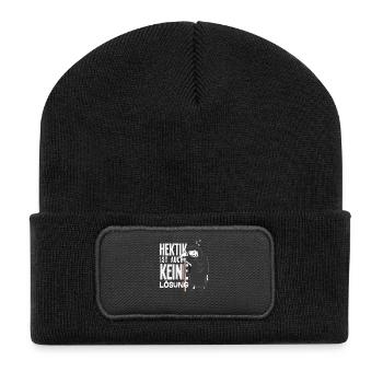 Lustiges Sensenmann Keine Motivation Spruch - Recycelte Patch Beanie - Schwarz - Vorne