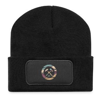 Logo rétro RuhrPott Imprimé - Beanie recyclé à patch - noir - Devant