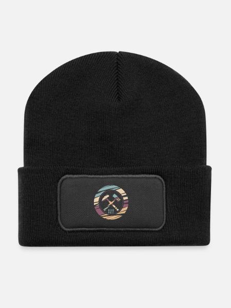 RuhrPott Retro Logo Druck - Recycelte Patch Beanie - Schwarz
