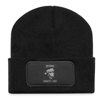 BEYOND NAUGHTY & NICE NIETZSCHE UGLY CHRISTMAS - Recycelte Patch Beanie - Schwarz - Vorne