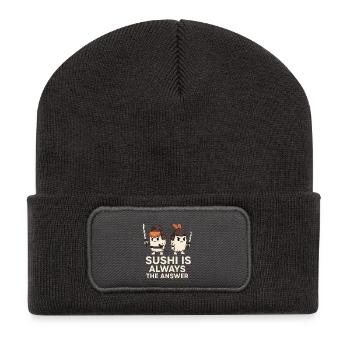 Sushi Is Always The Answer - Recycled Patch Beanie - dark grey - Front