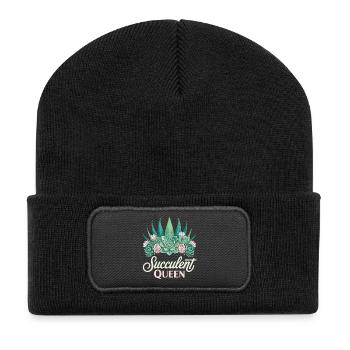 Pflanzen Sukkulente Königin-Kaktus-Frauen - Recycelte Patch Beanie - Schwarz - Vorne