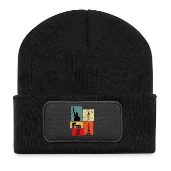 Cosmopolitan Retro Icons Collage - Recycled Patch Beanie - black - Front