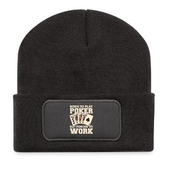 Born to poker, forced to work - Recycled Patch Beanie - dark grey - Front