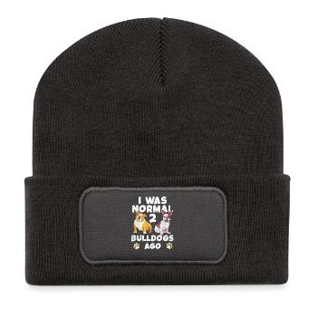 J’étais normal jusqu’à ce que deux bouledogues arrivent - Beanie recyclé à patch - charbon - Devant