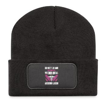 Nurse Gifts Nursing Funny Nurse - Recycled Patch Beanie - dark grey - Front