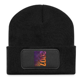19 Jahre LIMITED EDITION 2007 19. Geburtstag - Recycelte Patch Beanie - Schwarz - Vorne