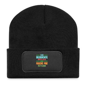 I'm watching you, taking notes, humor, office, - Recycled Patch Beanie - black - Front