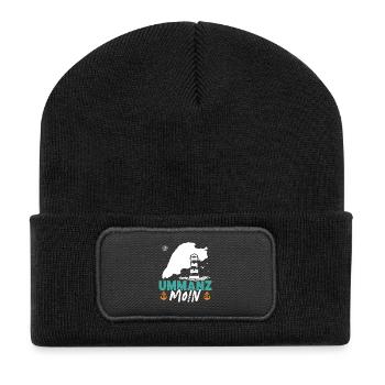 Ostsee Urlaub UMMANZ MOIN Lustiges - Recycelte Patch Beanie - Schwarz - Vorne
