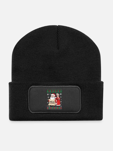 Naughty List The Patriarchy - Recycelte Patch Beanie - Schwarz