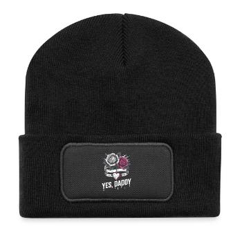 Dark Romance Booktok Yes, Daddy - Recycelte Patch Beanie - Schwarz - Vorne