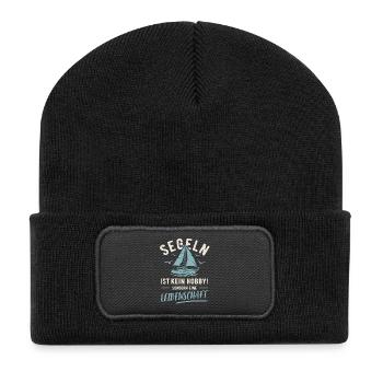 Sailing | Not a hobby but a passion - Recycled Patch Beanie - black - Front