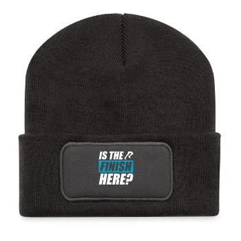La fin est-elle là ? Coureur de course drôle - Beanie recyclé à patch - charbon - Devant